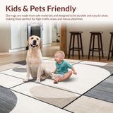Ultra Soft Area Rug, Non Slip, Stain Resistant, Washable Area Rugs for Living Room, Bedroom, Geometric Boho Grey Runner Abstract Art(Gray)