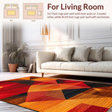 Ultra Soft Area Rug, Non Slip, Stain Resistant, Washable Area Rugs for Living Room, Bedroom, Warm Toned Copper Bedroom Non-Slip Aesthetic Carpet(Red)