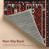 Ultra Soft Area Rug, Non Slip, Stain Resistant, Washable Area Rugs for Living Room, Bedroom, Abstract Tribal(Red)