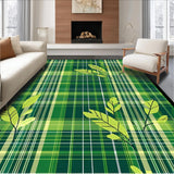 Ultra Soft Area Rug, Non Slip, Stain Resistant, Washable Area Rugs for Living Room, Bedroom, Whimsical Buffalo Check Arrangement(Green)