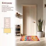 Ultra Soft Area Rug, Non Slip, Stain Resistant, Washable Area Rugs for Living Room, Bedroom, Elegant Reversible Striped Design(Yellow)