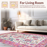 Ultra Soft Area Rug, Non Slip, Stain Resistant, Washable Area Rugs for Living Room, Bedroom, Luxurious Gray Trellis Aesthetics(Ivory)