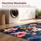 Ultra Soft Area Rug, Non Slip, Stain Resistant, Washable Area Rugs for Living Room, Bedroom, Bright Whimsical Abstract Composition(Blue)