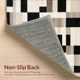 Ultra Soft Area Rug, Non Slip, Stain Resistant, Washable Area Rugs for Living Room, Bedroom, Java Blend Geometric Area with Earthy Tones and Bold Design(Beige)