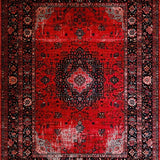 Bold Red Black Geometric Arrangement(Red)