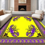 Ultra Soft Area Rug, Non Slip, Stain Resistant, Washable Area Rugs for Living Room, Bedroom, Charming Coastal Mardi Gras Vibe(Yellow)