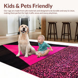 Ultra Soft Area Rug, Non Slip, Stain Resistant, Washable Area Rugs for Living Room, Bedroom, Contemporary Soft Abstract Motif(Black)