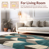 Ultra Soft Area Rug, Non Slip, Stain Resistant, Washable Area Rugs for Living Room, Bedroom, Chic Teal-Infused Natural Aesthetic(Blue)