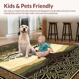 Ultra Soft Area Rug, Non Slip, Stain Resistant, Washable Area Rugs for Living Room, Bedroom, Elegant Gold and Brown Harmony(Brown)