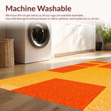 Ultra Soft Area Rug, Non Slip, Stain Resistant, Washable Area Rugs for Living Room, Bedroom, Mid Century Modern Vibrant Meditation Space Rug(Orange)