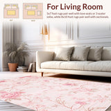 Ultra Soft Area Rug, Non Slip, Stain Resistant, Washable Area Rugs for Living Room, Bedroom, Elegant Modern Fluffy Touch(Pink)