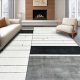 Ultra Soft Area Rug, Non Slip, Stain Resistant, Washable Area Rugs for Living Room, Bedroom, Chic Geometric Black and White Striped Area Rug for Modern Aesthetic(Gray)