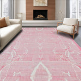 Ultra Soft Area Rug, Non Slip, Stain Resistant, Washable Area Rugs for Living Room, Bedroom, Bow-Shaped Rug with Stylish Loop Pattern and Uno Reverse Symbol(Pink)