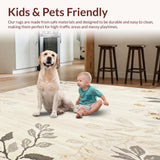 Ultra Soft Area Rug, Non Slip, Stain Resistant, Washable Area Rugs for Living Room, Bedroom, Boho Chic Area Neutral Design(Beige)