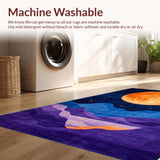 Ultra Soft Area Rug, Non Slip, Stain Resistant, Washable Area Rugs for Living Room, Bedroom, Dynamic Nebula Inspired Design(Orange)