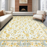Ultra Soft Area Rug, Non Slip, Stain Resistant, Washable Area Rugs for Living Room, Bedroom, Blue Beige Area(Beige)