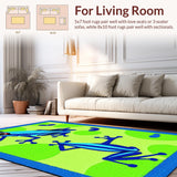 Ultra Soft Area Rug, Non Slip, Stain Resistant, Washable Area Rugs for Living Room, Bedroom, Chic Cartoon Animal Bath Decor(Blue)