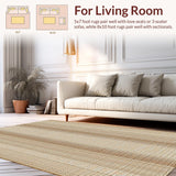 Ultra Soft Area Rug, Non Slip, Stain Resistant, Washable Area Rugs for Living Room, Bedroom, Luxe Soft Textured Ambiance(Beige)