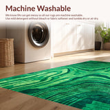 Ultra Soft Area Rug, Non Slip, Stain Resistant, Washable Area Rugs for Living Room, Bedroom, Contemporary Green Abstract Vibes(Green)