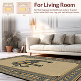 Ultra Soft Area Rug, Non Slip, Stain Resistant, Washable Area Rugs for Living Room, Bedroom, Stylish Ethnic Animal Print Aesthetic(Beige)