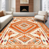 Ultra Soft Area Rug, Non Slip, Stain Resistant, Washable Area Rugs for Living Room, Bedroom, Stylish Abstract Warm Palette(Orange)