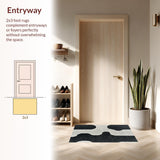 Ultra Soft Area Rug, Non Slip, Stain Resistant, Washable Area Rugs for Living Room, Bedroom, Seasonal Moth Pattern Bathroom Washable Mat(Black)
