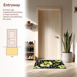 Ultra Soft Area Rug, Non Slip, Stain Resistant, Washable Area Rugs for Living Room, Bedroom, Chic Colorful Floral Arrangement(Yellow)