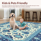 Ultra Soft Area Rug, Non Slip, Stain Resistant, Washable Area Rugs for Living Room, Bedroom, Global Wanderer Boho Chic Backyard Area Rug(Beige)