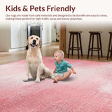 Ultra Soft Area Rug, Non Slip, Stain Resistant, Washable Area Rugs for Living Room, Bedroom, Charming Pink Bow Carpet: Artistic Coquette Pattern Area Rug(Pink)