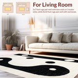 Ultra Soft Area Rug, Non Slip, Stain Resistant, Washable Area Rugs for Living Room, Bedroom, Stylish Minimalist Cat Symbolism(White)