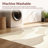 Contemporary Beige Featuring Abstract Wave Motifs(Beige)