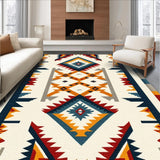 Ultra Soft Area Rug, Non Slip, Stain Resistant, Washable Area Rugs for Living Room, Bedroom, Machine Washable Latex Backing Southwestern Rug(Beige)
