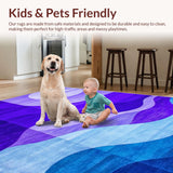 Ultra Soft Area Rug, Non Slip, Stain Resistant, Washable Area Rugs for Living Room, Bedroom, Chic Ombre Gradient Harmony(Purple)