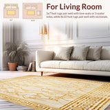 Ultra Soft Area Rug, Non Slip, Stain Resistant, Washable Area Rugs for Living Room, Bedroom, Luxury Beige Gold Area(Gold)