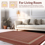 Ultra Soft Area Rug, Non Slip, Stain Resistant, Washable Area Rugs for Living Room, Bedroom, Reversible Country Bathroom Rug for Rustic Decor(Beige)