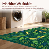 Ultra Soft Area Rug, Non Slip, Stain Resistant, Washable Area Rugs for Living Room, Bedroom, Rustic Earthy Insect Print Design(Green)