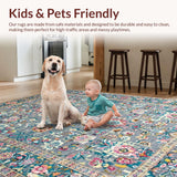 Ultra Soft Area Rug, Non Slip, Stain Resistant, Washable Area Rugs for Living Room, Bedroom, Elegant Abstract Linear Design(Gray)