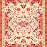 Ultra Soft Area Rug, Non Slip, Stain Resistant, Washable Area Rugs for Living Room, Bedroom, Contemporary Coral Spotted Area With Floral Intricate Design(Red)