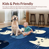 Funny Cat Theme Bathroom Accent(Blue)