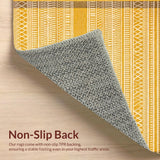 Ultra Soft Area Rug, Non Slip, Stain Resistant, Washable Area Rugs for Living Room, Bedroom, Eclectic Crochet Border Design(Gold)