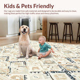 Ultra Soft Area Rug, Non Slip, Stain Resistant, Washable Area Rugs for Living Room, Bedroom, Beige Sector Area Boho Inspired Corner(Beige)