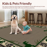 Ultra Soft Area Rug, Non Slip, Stain Resistant, Washable Area Rugs for Living Room, Bedroom, Lively Nature-Inspired Dinosaur Pattern(Gray)