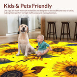 Ultra Soft Area Rug, Non Slip, Stain Resistant, Washable Area Rugs for Living Room, Bedroom, Sunny Rustic Whimsical Touch(Yellow)