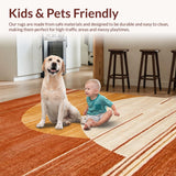 Ultra Soft Area Rug, Non Slip, Stain Resistant, Washable Area Rugs for Living Room, Bedroom, Trendy Artistic Ethereal Patterns(Brown)