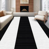 Ultra Soft Area Rug, Non Slip, Stain Resistant, Washable Area Rugs for Living Room, Bedroom, Rustic Two-Tone Symmetrical Design(Black)