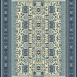 Ultra Soft Area Rug, Non Slip, Stain Resistant, Washable Area Rugs for Living Room, Bedroom, Classic Navy Blue and Beige(Blue)