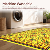 Ultra Soft Area Rug, Non Slip, Stain Resistant, Washable Area Rugs for Living Room, Bedroom, Colorful Spiraled Dreamlike Aesthetic(Yellow)