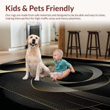 Ultra Soft Area Rug, Non Slip, Stain Resistant, Washable Area Rugs for Living Room, Bedroom, Refined Transitional Monochrome Style(Gold)