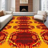 Ultra Soft Area Rug, Non Slip, Stain Resistant, Washable Area Rugs for Living Room, Bedroom, Lively Lava Stream Concept(Orange)