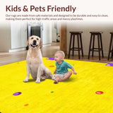 Ultra Soft Area Rug, Non Slip, Stain Resistant, Washable Area Rugs for Living Room, Bedroom, Sunshine-Inspired Quirky Home Decor(Yellow)